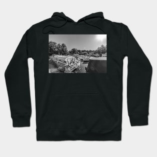 Motorboats moored on the Norfolk Broads, UK Hoodie